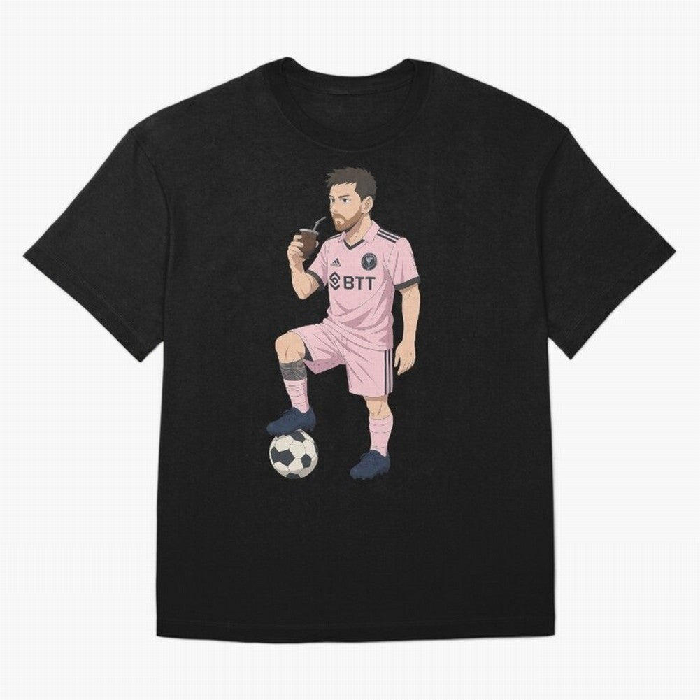 Lionel Messi Anime Style Drinking Mate - The Goat Inter Miami Classic T-Shirt Celebrate the Biggest Stage of FIFA World Cup 2026 Group Stage for Fans of Messi and Portugal, Bringing Soccer Culture, Superstar Moments, National Team Dreams and