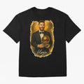 Lionel Messi Ballon d'Or Portrait ¨C Football Legend in Tuxedo Holding Trophy Classic T-Shirt Bring Retro Soccer Energy to Global Football Passion for FIFA World Cup 2026, Made for Haaland and Mbappe, France, Sports Nostalgia, International