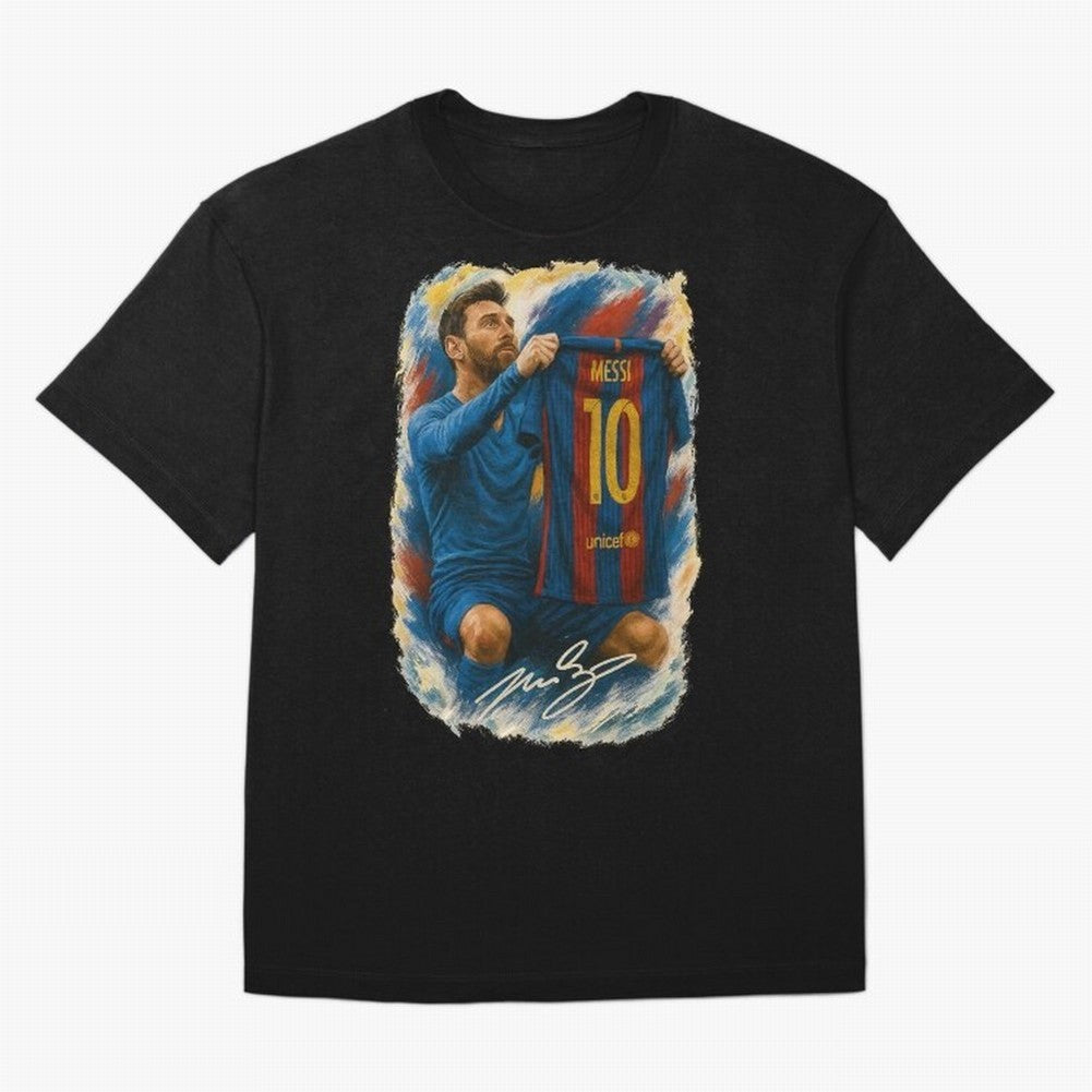 Messi Shirt Celebration Poster ¨C Iconic FC Barcelona Number 10 Artwork Oversized T-Shirt Show Passion for the Stars of the FIFA World Cup 2026 Group Stage Journey through CR7 Highlights, Argentina Pride, Worldwide Fan Energy, Dramatic Goals,