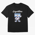 ARGENTINA - Dabbing Football Soccer Ball - ARGENTINA Oversized T-Shirt Represent the Passion of Global Football Passion for FIFA World Cup 2026, Inspired by Neymar, Haaland and Cristiano Ronaldo, France and Portugal, Championship Spirit, Famous