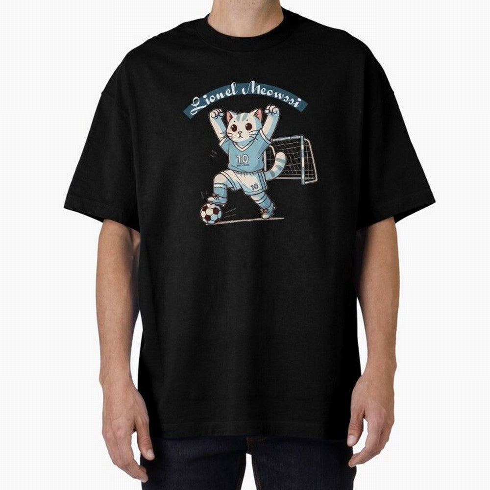 Lionel Meowssi Oversized T-Shirt Treasure the FIFA World Cup 2026 USA Canada Mexico Journey through Neymar Highlights, France Pride, Stadium Memories, Football Loyalty, International Chants and Championship Tradition; Made for Die Hard Supporters,