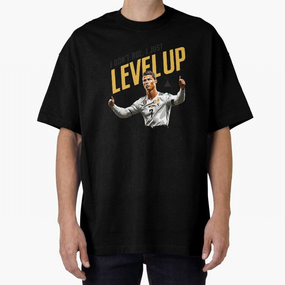 Cristiano Ronaldo Levels Up Essential T-Shirt Show Your Love for FIFA World Cup 2026 Spirit, Inspired by Brazil, Cristiano Ronaldo, Haaland and CR7, Match Day Excitement, Supporter Culture, Golden Goals and Global Football Passion; Made for