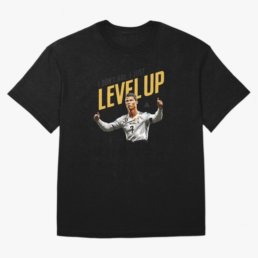 Cristiano Ronaldo Levels Up Essential T-Shirt Show Your Love for FIFA World Cup 2026 Spirit, Inspired by Brazil, Cristiano Ronaldo, Haaland and CR7, Match Day Excitement, Supporter Culture, Golden Goals and Global Football Passion; Made for