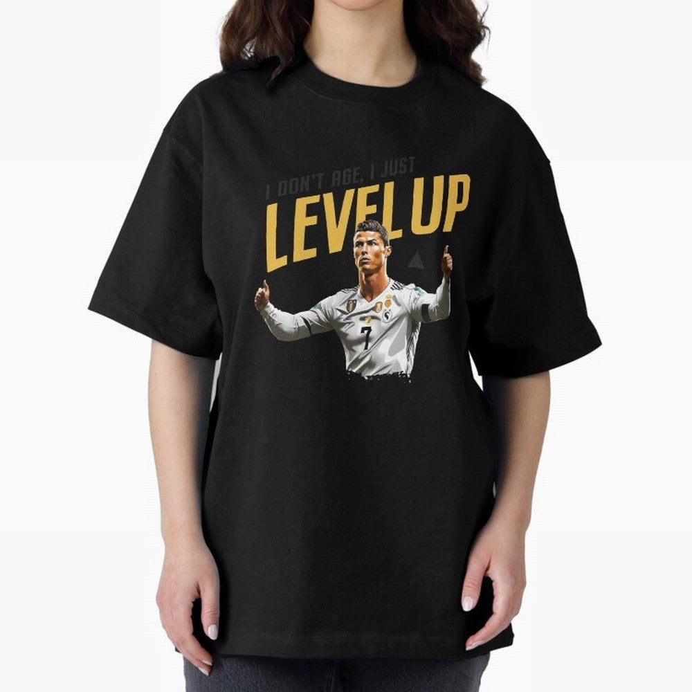 Cristiano Ronaldo Levels Up Essential T-Shirt Show Your Love for FIFA World Cup 2026 Spirit, Inspired by Brazil, Cristiano Ronaldo, Haaland and CR7, Match Day Excitement, Supporter Culture, Golden Goals and Global Football Passion; Made for