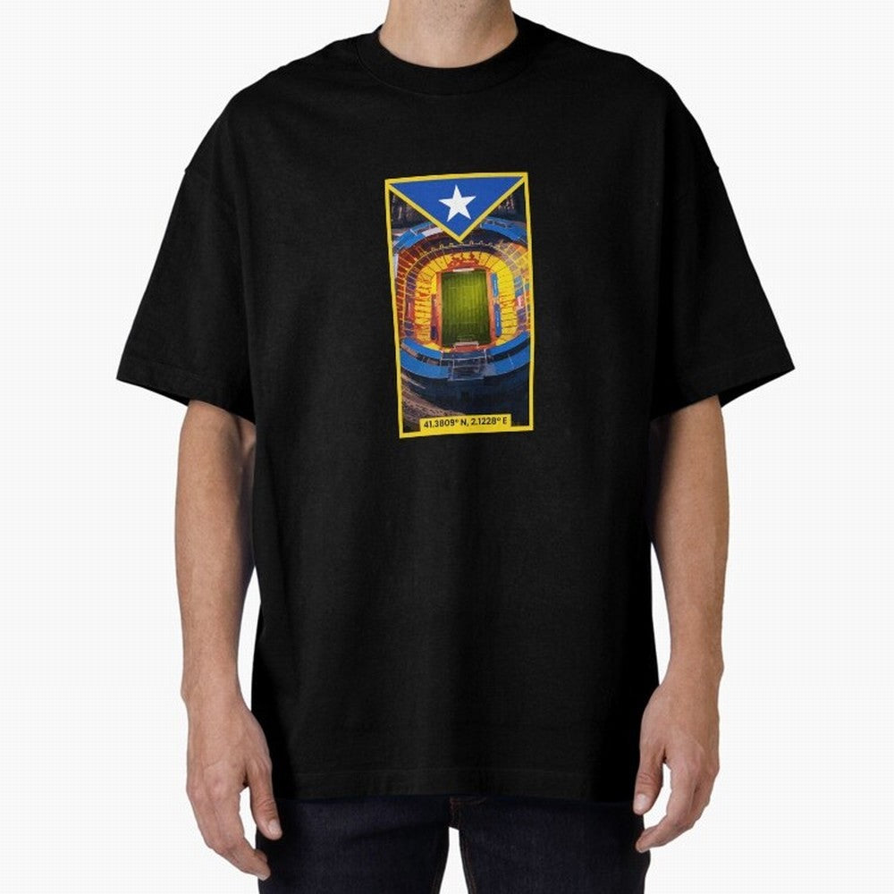 Barcelona Stadium Coordinates Graphic Essential T-Shirt Celebrate Soccer Greatness during Match Day Hype around FIFA World Cup 2026, Cristiano Ronaldo, France and Portugal, Champion Mindset, Group Stage Buzz, Knockout Tension and Passionate Fan