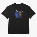 Lionel Messi | Barcelona legend Oversized T-Shirt Honor Football Greatness during Match Day Hype around FIFA World Cup 2026 USA Canada Mexico, Mbappe, England, Global Supporter Spirit, Legendary Goals, National Colors and Tournament Celebration;