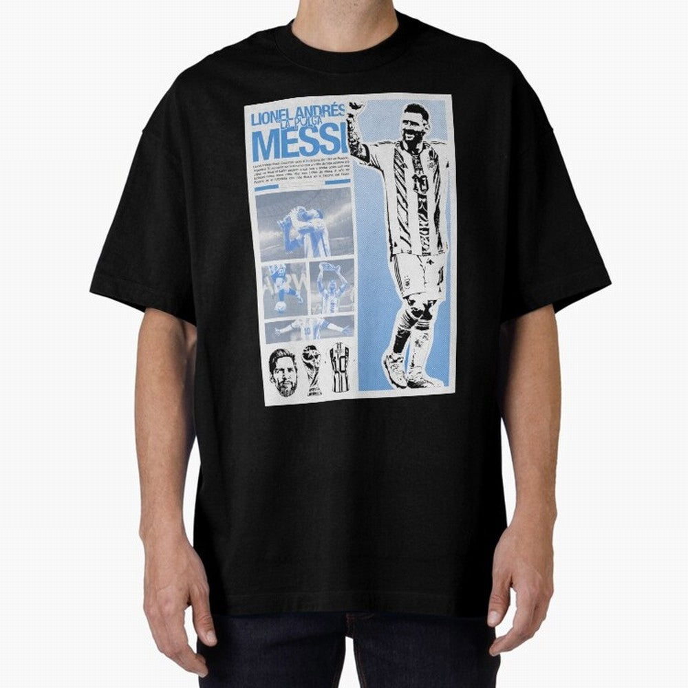 The Flea Lionel Messi Oversized T-Shirt Bring Supporter Culture to Global Football Passion for FIFA World Cup 2026 Group Stage, Capturing Messi, Neymar and Mbappe, England, Game Day Rituals, Football Legends, Country Pride and the Road to the