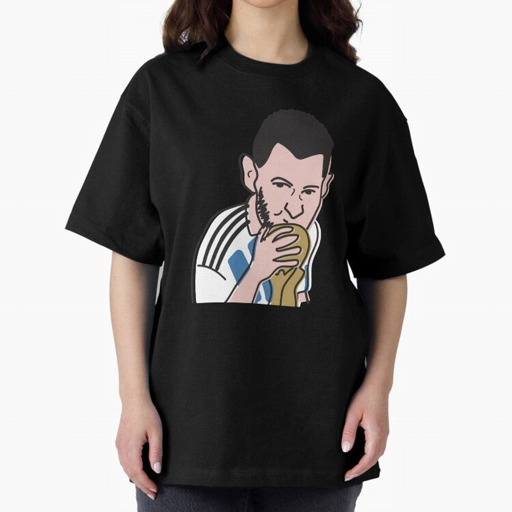 Lionel Messi in Weirdtual Reality Oversized T-Shirt Bring Match Day Fire to Global Football Passion for FIFA World Cup 2026 Group Stage, Celebrating CR7, Argentina and Brazil, Supporter Pride, Iconic Celebrations, Legendary Names and Global Match