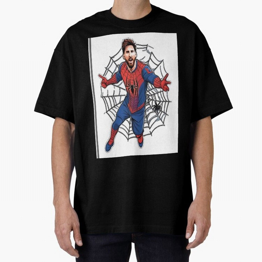 Lionel Messi Spider Oversized T-Shirt Celebrate Classic Football Spirit in the FIFA World Cup 2026 Group Stage Journey through Mbappe Highlights, Argentina, France and Brazil Pride, Sports Nostalgia, International Competition, Famous Players and