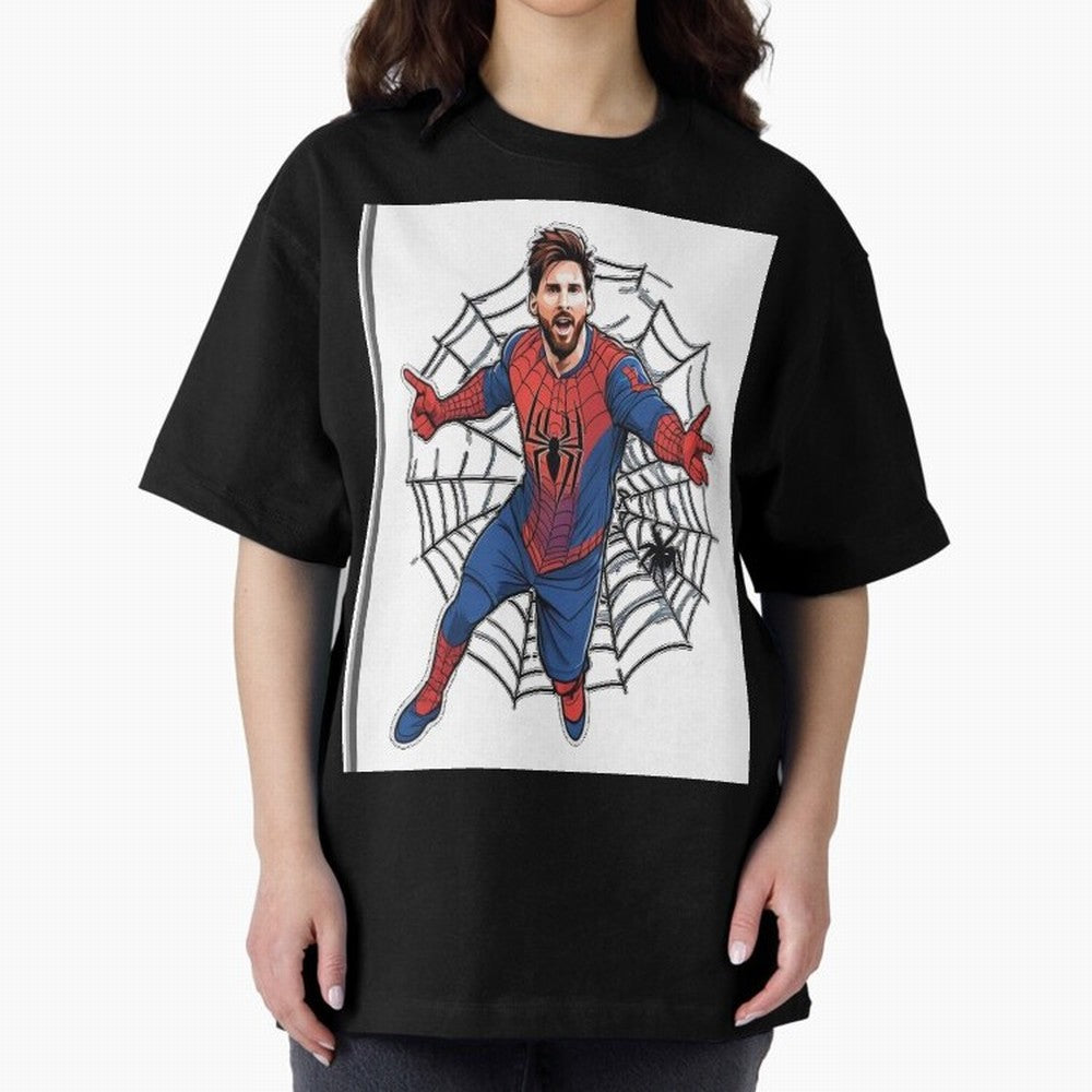Lionel Messi Spider Oversized T-Shirt Celebrate Classic Football Spirit in the FIFA World Cup 2026 Group Stage Journey through Mbappe Highlights, Argentina, France and Brazil Pride, Sports Nostalgia, International Competition, Famous Players and