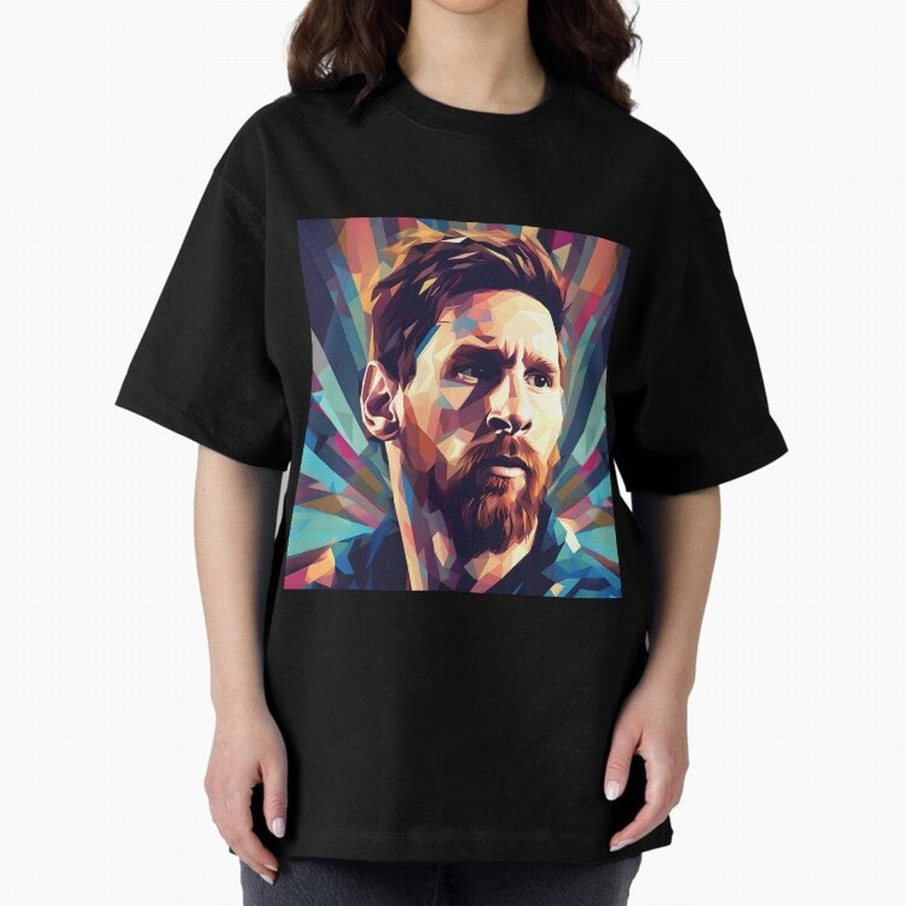 Lionel Messi Portrait Abstract Digital Art, Football Player Classic T-Shirt Bring Retro Soccer Energy to Global Football Passion for FIFA World Cup 2026 USA Canada Mexico, Centered on CR7, Brazil, Championship Spirit, Famous Goals, Roaring Crowds