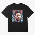 Lionel Messi Portrait Abstract Digital Art, Football Player Classic T-Shirt Bring Retro Soccer Energy to Global Football Passion for FIFA World Cup 2026 USA Canada Mexico, Centered on CR7, Brazil, Championship Spirit, Famous Goals, Roaring Crowds