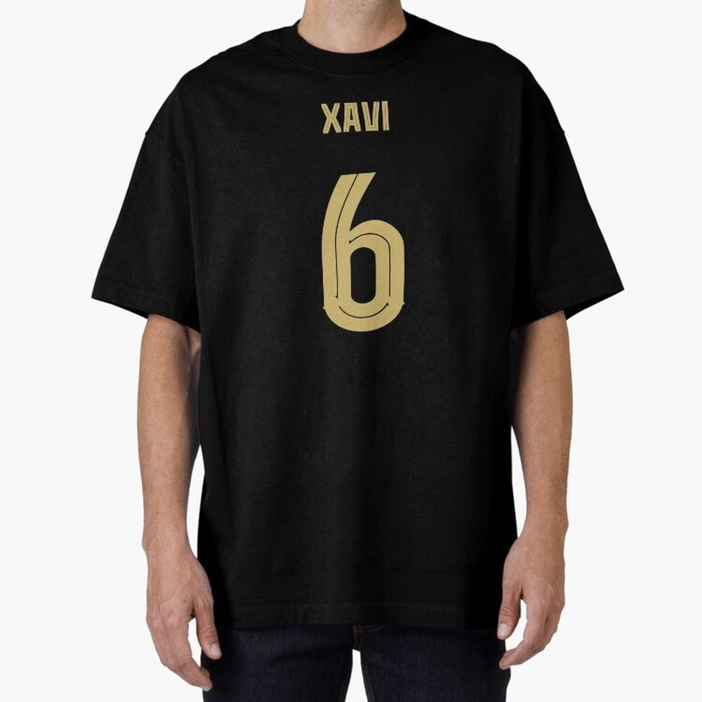 Xavi 6 Barcelona Oversized T-Shirt Celebrate the Road through FIFA World Cup 2026 Group Stage for Fans of Messi, Neymar and Mbappe and France, Bringing Global Supporter Spirit, Legendary Goals, National Colors and Tournament Celebration; Made for