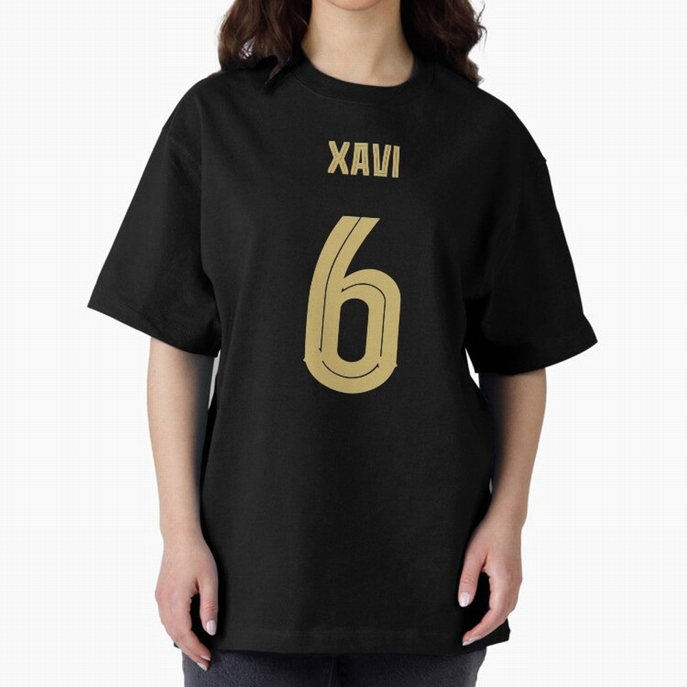 Xavi 6 Barcelona Oversized T-Shirt Celebrate the Road through FIFA World Cup 2026 Group Stage for Fans of Messi, Neymar and Mbappe and France, Bringing Global Supporter Spirit, Legendary Goals, National Colors and Tournament Celebration; Made for