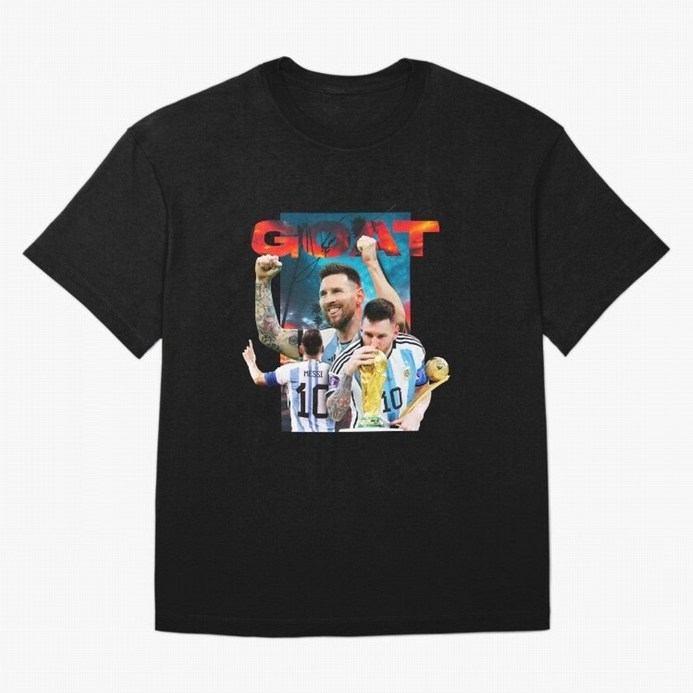 Messi GOAT Premium T-Shirt Step into FIFA World Cup 2026 Spirit, Built around Argentina, France and Brazil, Messi, CR7 and Mbappe, Match Day Excitement, Supporter Culture, Golden Goals and Global Football Passion; Perfect for Fans, Collectors,