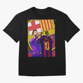 Messi Goat in FC Barcelna Graphic T-Shirt Embrace Global Football Passion for FIFA World Cup 2026 Group Stage, with Haaland, France and Portugal, Vintage Soccer Flavor, Modern Football Stars, National Flags and Final Night Emotion; Ideal for