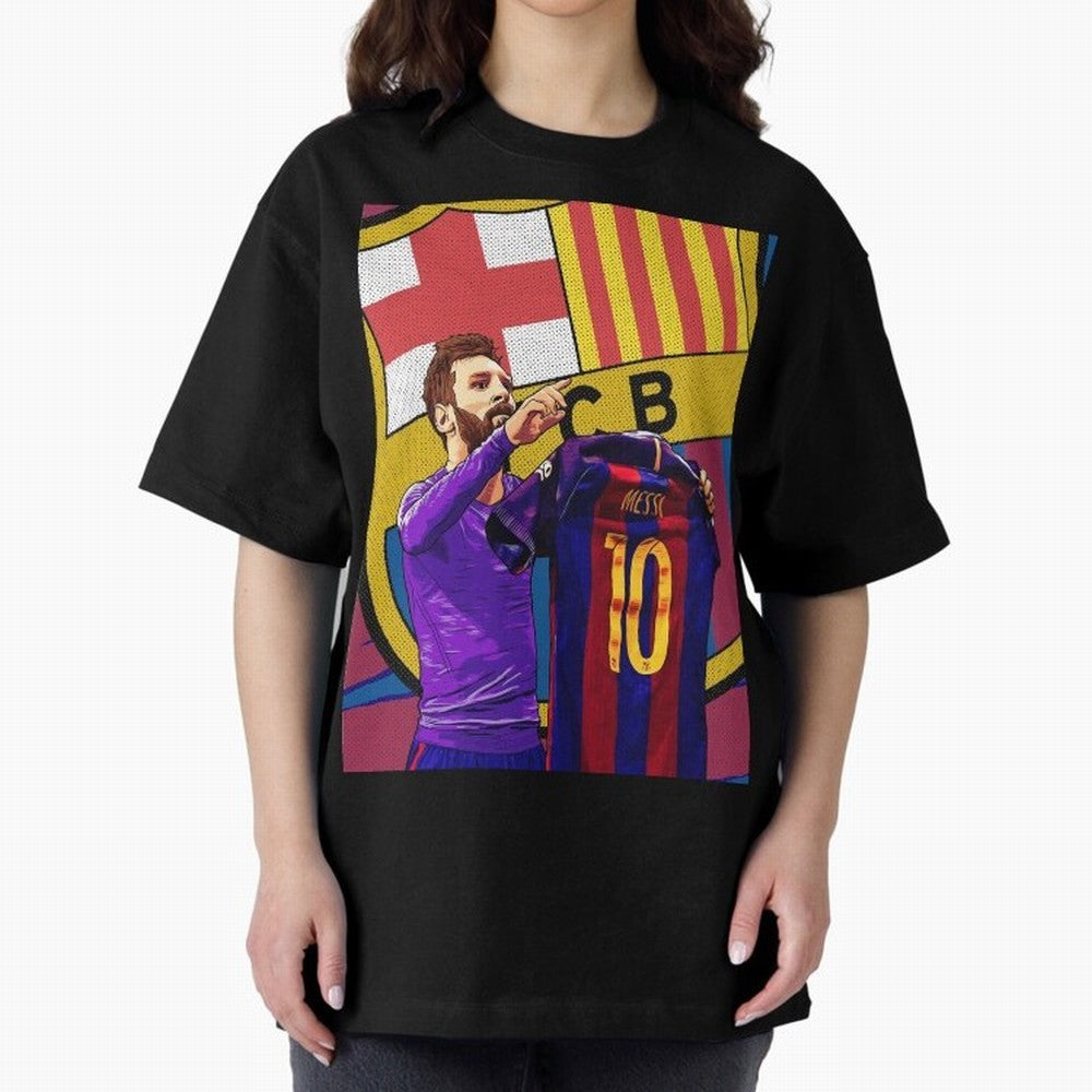Messi Goat in FC Barcelna Graphic T-Shirt Embrace Global Football Passion for FIFA World Cup 2026 Group Stage, with Haaland, France and Portugal, Vintage Soccer Flavor, Modern Football Stars, National Flags and Final Night Emotion; Ideal for