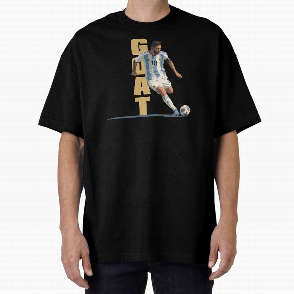 Messi in action GOAT Minimalist Graphic Premium T-Shirt Represent the Passion of the FIFA World Cup 2026 Group Stage Journey through CR7 and Messi Highlights, Brazil Pride, Worldwide Fan Energy, Dramatic Goals, Stadium Lights and Championship