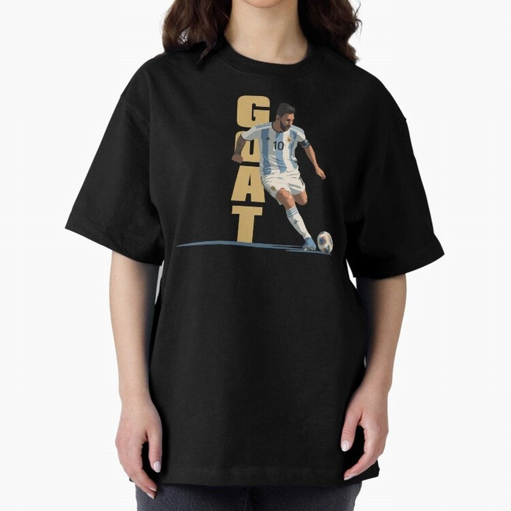 Messi in action GOAT Minimalist Graphic Premium T-Shirt Represent the Passion of the FIFA World Cup 2026 Group Stage Journey through CR7 and Messi Highlights, Brazil Pride, Worldwide Fan Energy, Dramatic Goals, Stadium Lights and Championship