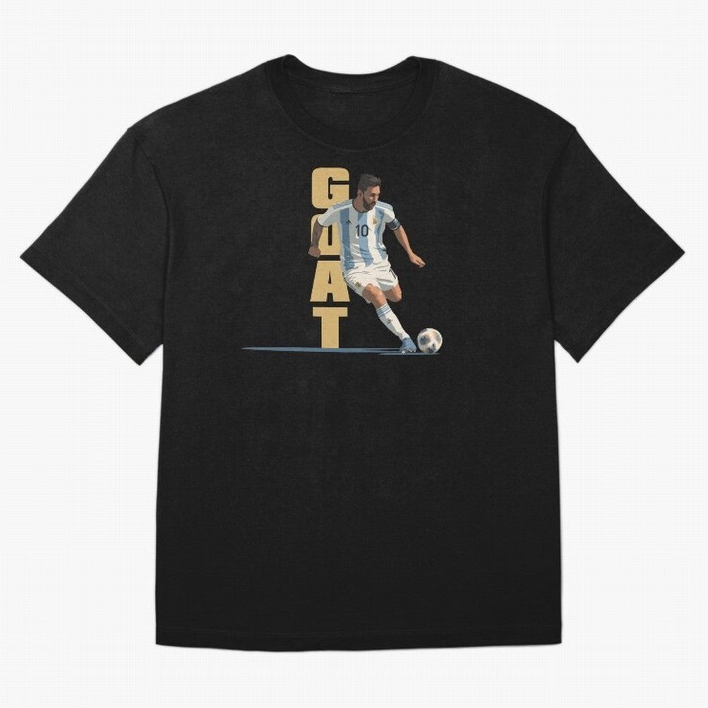 Messi in action GOAT Minimalist Graphic Premium T-Shirt Represent the Passion of the FIFA World Cup 2026 Group Stage Journey through CR7 and Messi Highlights, Brazil Pride, Worldwide Fan Energy, Dramatic Goals, Stadium Lights and Championship