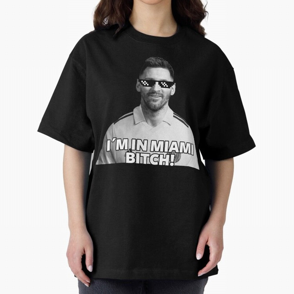 Lionel Messi Inter Miami Football Soccer meme Welcome to Miami I¡äm in Miami Bitch quotes funny champions player Sticker Premium T-Shirt Share the Excitement of FIFA World Cup 2026 for Fans of CR7 and Messi and France, Bringing Global Supporter