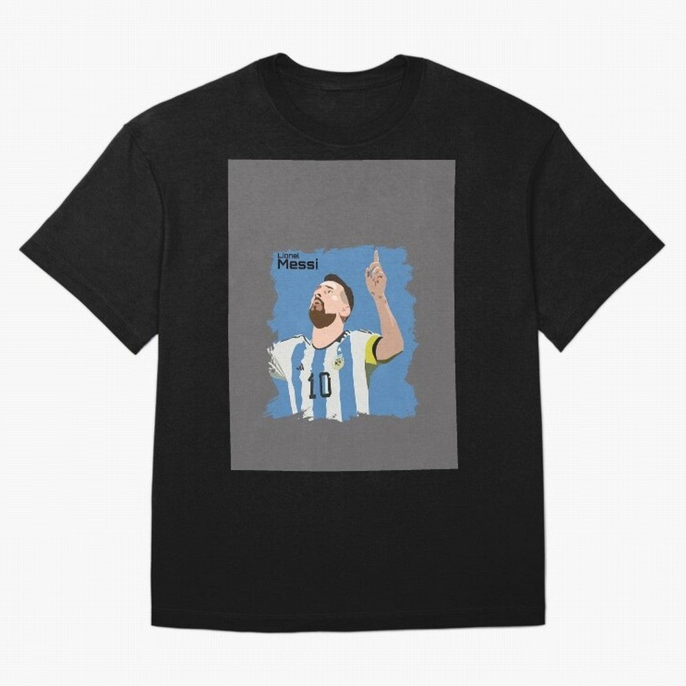 Lionel Messi Triumphant Argentina Portrait Graphic T-Shirt Carry FIFA World Cup 2026 USA Canada Mexico Made for Messi, Neymar and Mbappe, Argentina Energy, Football History, Final Match Energy, Crowd Noise and Once in a Lifetime Moments; Perfect