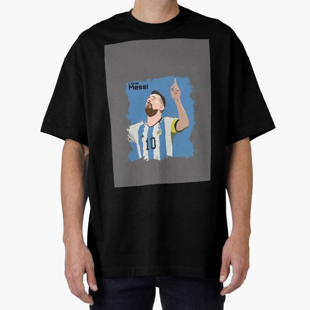 Lionel Messi Triumphant Argentina Portrait Graphic T-Shirt Carry FIFA World Cup 2026 USA Canada Mexico Made for Messi, Neymar and Mbappe, Argentina Energy, Football History, Final Match Energy, Crowd Noise and Once in a Lifetime Moments; Perfect