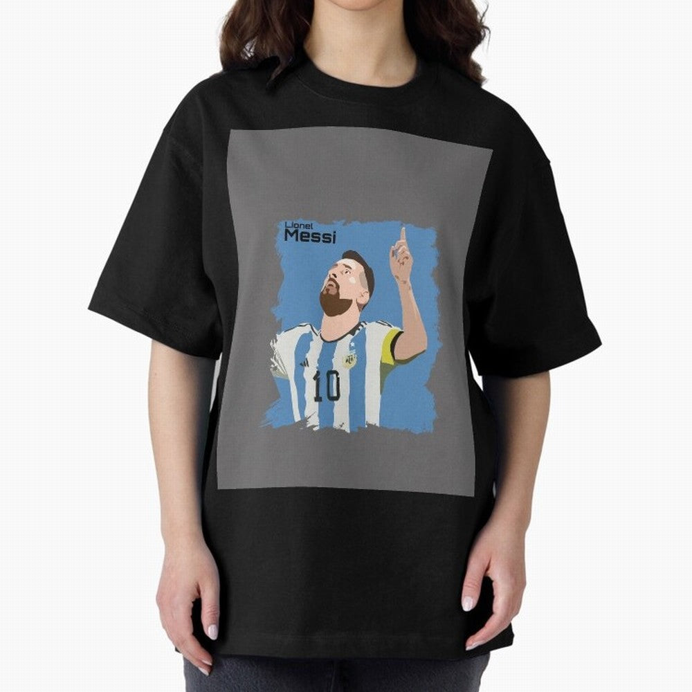 Lionel Messi Triumphant Argentina Portrait Graphic T-Shirt Carry FIFA World Cup 2026 USA Canada Mexico Made for Messi, Neymar and Mbappe, Argentina Energy, Football History, Final Match Energy, Crowd Noise and Once in a Lifetime Moments; Perfect
