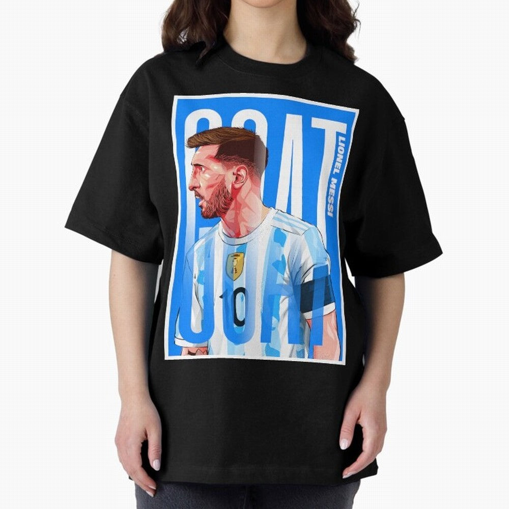 Lionel Messi The GOAT Illustration artwork Premium T-Shirt Remember FIFA World Cup 2026 USA Canada Mexico for Fans of Cristiano Ronaldo, Haaland and CR7 and Portugal, Spain and Germany, Bringing Champion Mindset, Group Stage Buzz, Knockout Tension