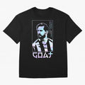 Lionel Messi Holographic Style Portrait art illustration Premium T-Shirt Relive the Noise and Pride of Global Football Passion for FIFA World Cup 2026 Group Stage, Driven by Haaland and Mbappe, Argentina and Brazil, Match Day Excitement, Supporter