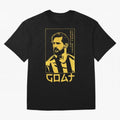 Lionel Messi Golden Style Portrait art illustration Premium T-Shirt Bring Supporter Culture to Match Day Hype around FIFA World Cup 2026 USA Canada Mexico, CR7 and Messi, France and Portugal, Stadium Chants, National Pride, Trophy Dreams and
