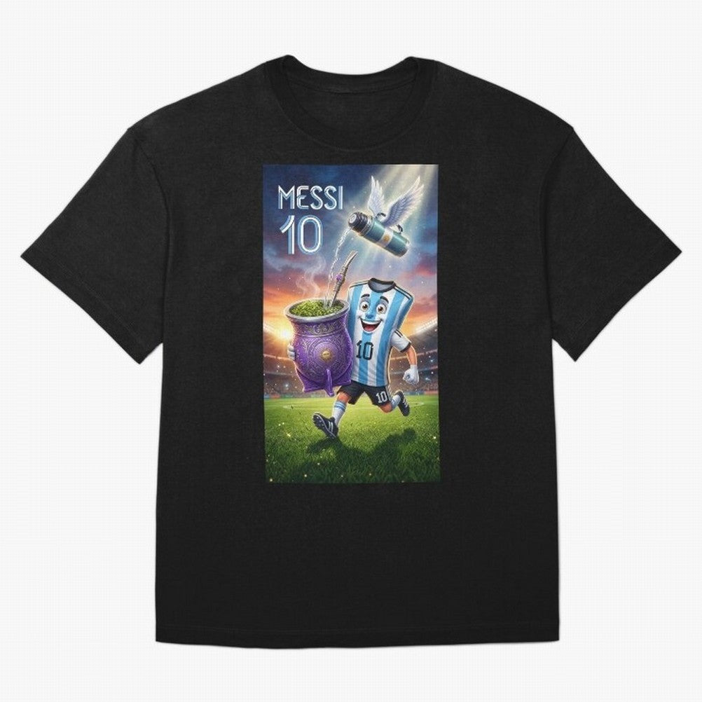 Messi 10 & Mate Magic ¨C The Soul of Argentine Football - Argentina Football Mate Mascot - Messi 10 Soccer Fan Art Oversized T-Shirt Celebrate Global Passion for FIFA World Cup 2026 USA Canada Mexico Spirit, Capturing Spain and Netherlands, Messi,