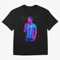 Messi The Goat Art Neon Synthwave Cyberpunk ¨C Retro Futuristic Classic T-Shirt Bring International Match Energy to Global Football Passion for FIFA World Cup 2026 Group Stage, Driven by Neymar, Haaland and Cristiano Ronaldo, Germany, Tournament