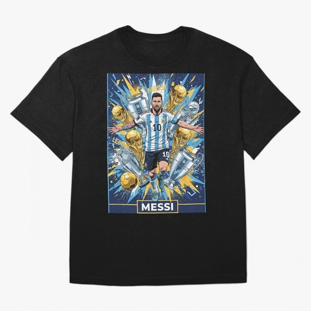 MESSI The Golden Legend Classic T-Shirt Upgrade FIFA World Cup 2026 Capturing Neymar, France and Portugal Energy, Retro Football Energy, Iconic Rivalries, Trophy Chase Drama and Stadium Atmosphere; Ideal for Fans Who Follow Messi, Cristiano