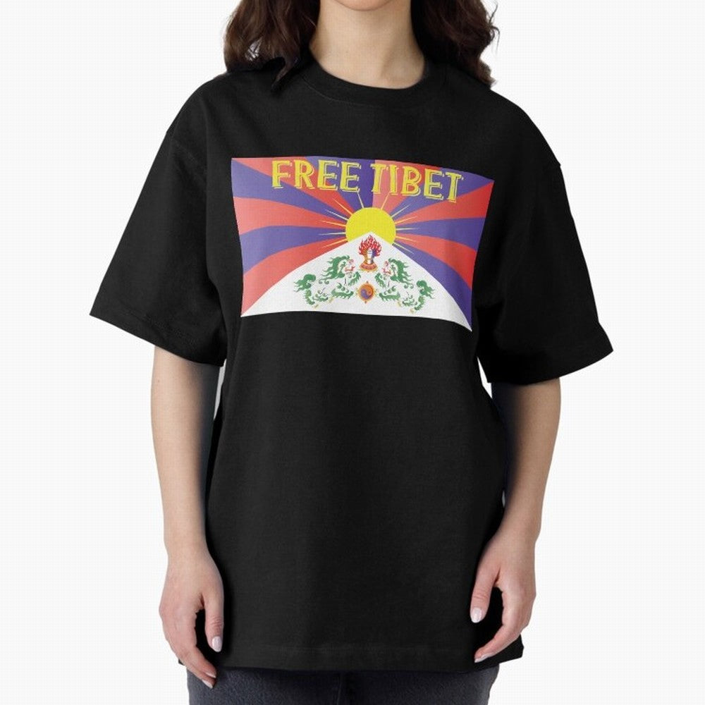 Free Tibet Movement Oversized T-Shirt Enjoy Global Football Passion for FIFA World Cup 2026 USA Canada Mexico, Celebrating Haaland and Mbappe, Portugal, Stadium Chants, National Pride, Trophy Dreams and Unforgettable Football Memories; Made for Die