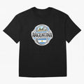 Decorative Argentina Logo Oversized T-Shirt Enjoy the Biggest Football Party of Global Football Passion for FIFA World Cup 2026 Group Stage, Celebrating CR7 and Messi, Argentina, France and Brazil, Classic Soccer Heritage, Championship Pressure,