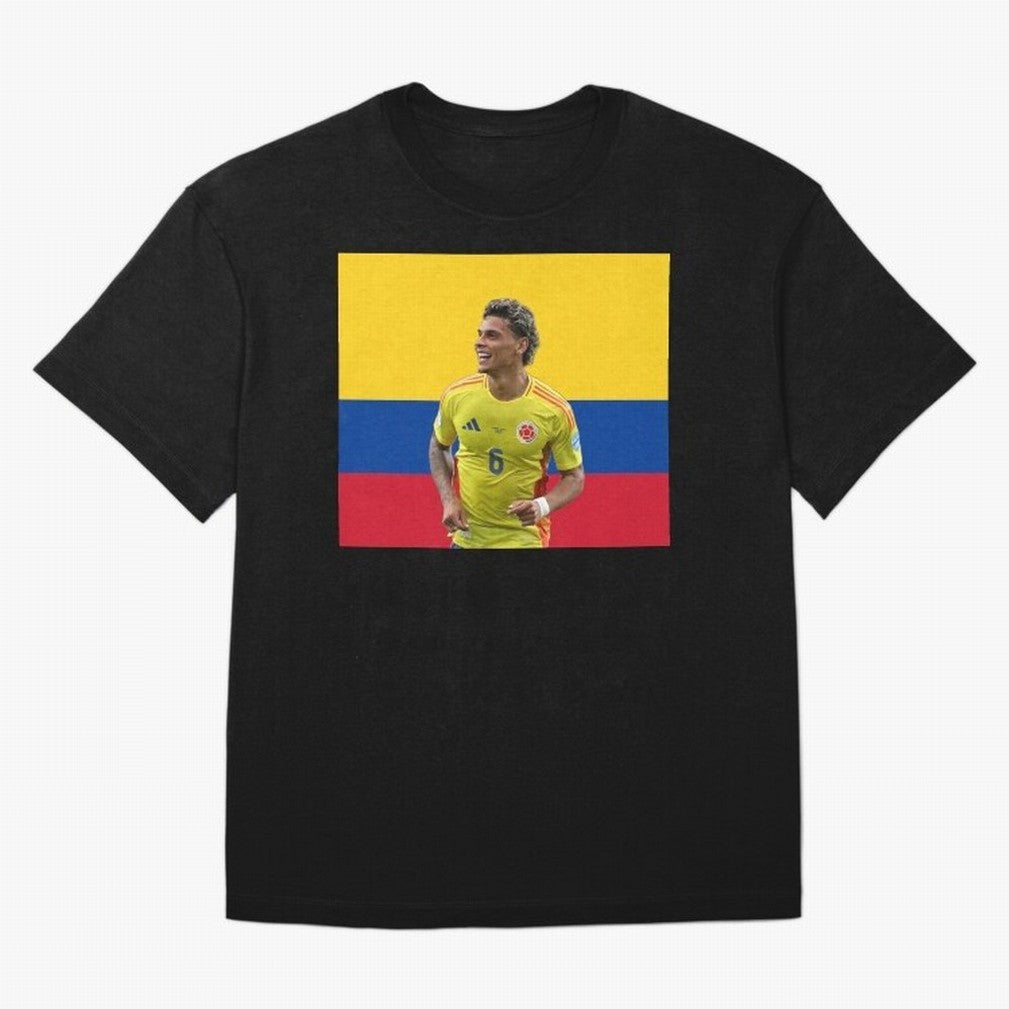 Richard Rios Colombian Flag Oversized T-Shirt Bring a Vintage Feel to FIFA World Cup 2026 Group Stage Spirit, Filled with Argentina and Brazil, CR7, Championship Spirit, Famous Goals, Roaring Crowds and International Football Unity; Perfect for