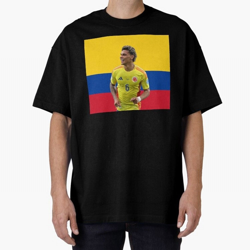 Richard Rios Colombian Flag Oversized T-Shirt Bring a Vintage Feel to FIFA World Cup 2026 Group Stage Spirit, Filled with Argentina and Brazil, CR7, Championship Spirit, Famous Goals, Roaring Crowds and International Football Unity; Perfect for