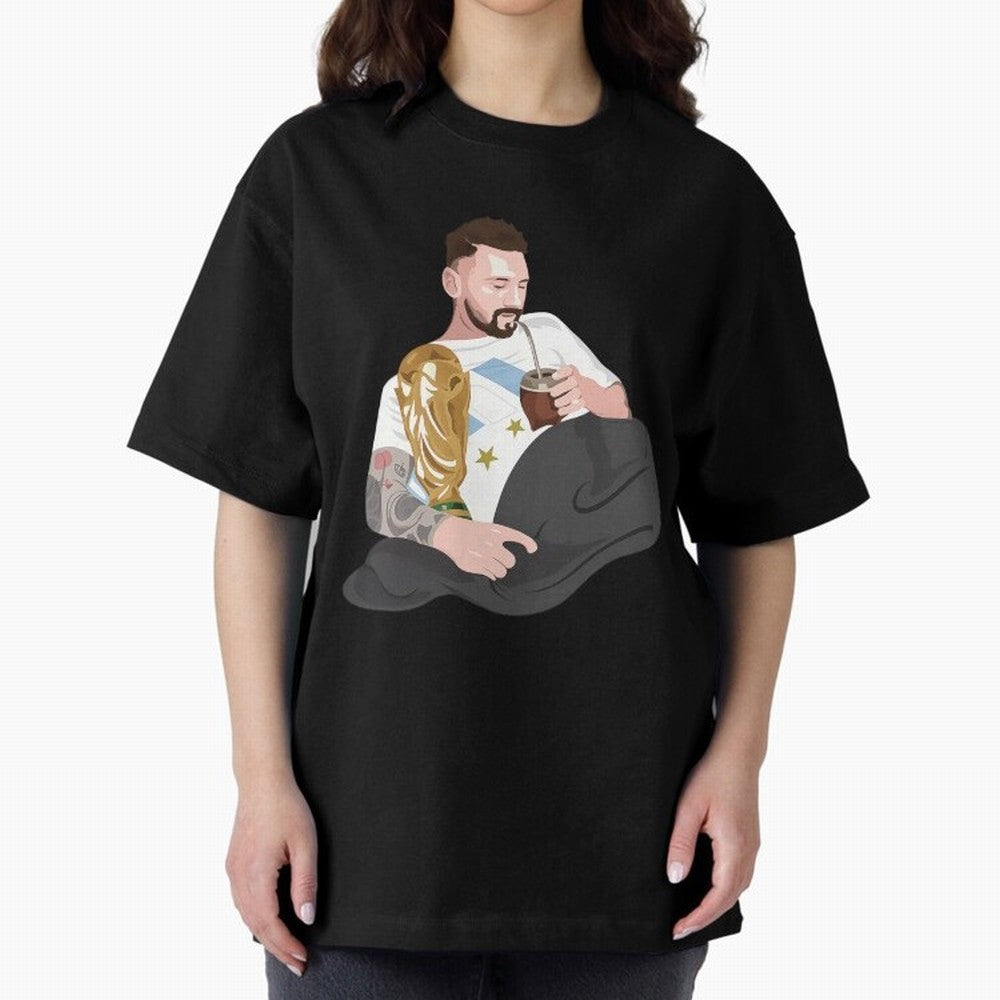 Messi with the World Cup and drinking mate Classic T-Shirt Honor Champions and Dreams in the FIFA World Cup 2026 USA Canada Mexico Journey through Messi and Cristiano Ronaldo Highlights, Spain and Netherlands Pride, Champion Mindset, Group Stage