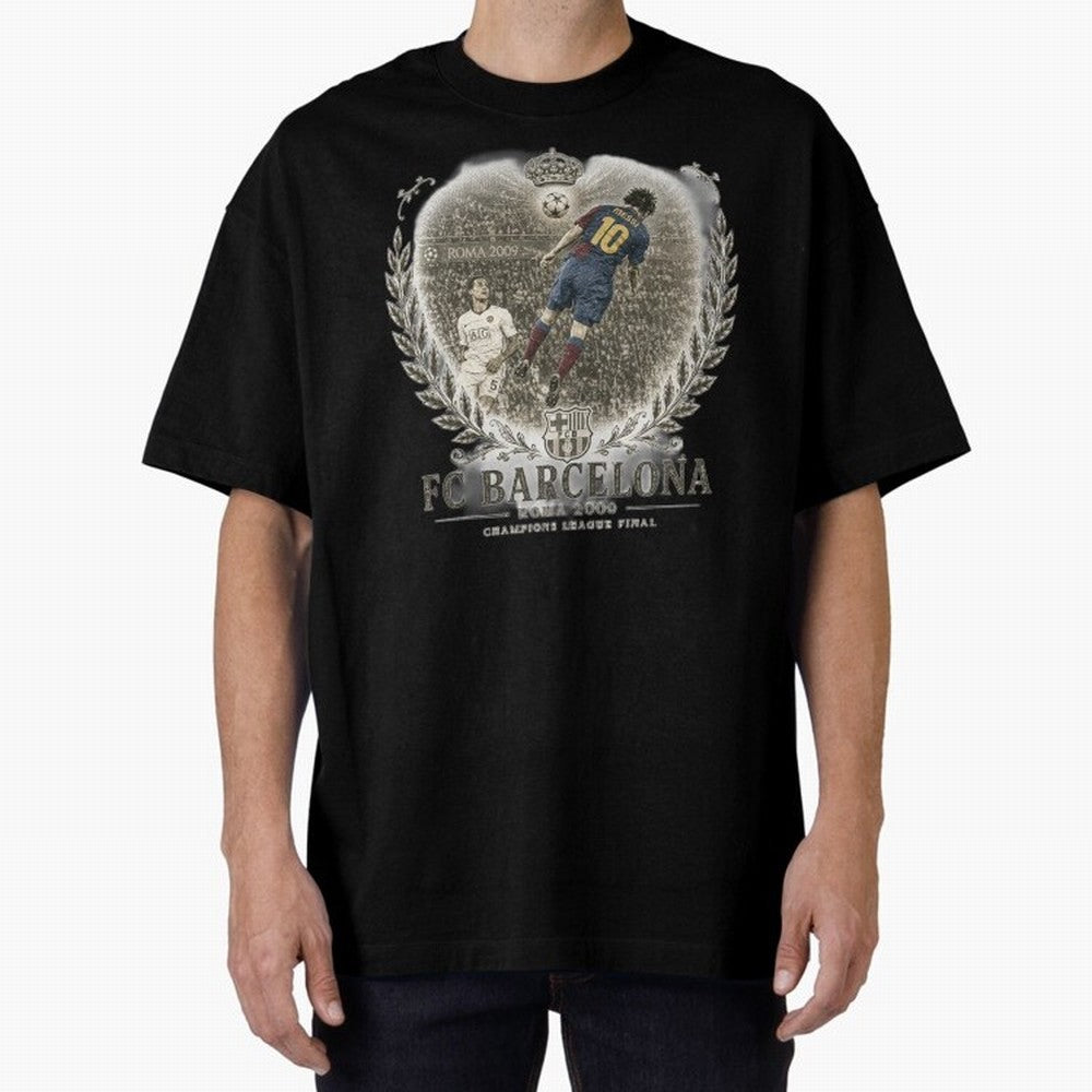 FC Barcelona Rome 2009 Champions League Final Vintage Oversized T-Shirt Stand Out with Spirit from Global Football Passion for FIFA World Cup 2026 Group Stage, Built around Mbappe, France and Portugal, Global Supporter Spirit, Legendary Goals,