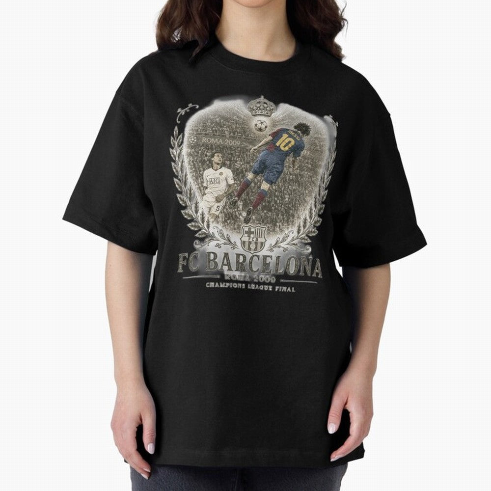FC Barcelona Rome 2009 Champions League Final Vintage Oversized T-Shirt Stand Out with Spirit from Global Football Passion for FIFA World Cup 2026 Group Stage, Built around Mbappe, France and Portugal, Global Supporter Spirit, Legendary Goals,