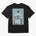 Portrait painting of Lionel Messi of Inter Miami and Argentina Classic T-Shirt Remember Iconic Moments from Match Day Hype around FIFA World Cup 2026 Group Stage, Haaland and Mbappe, England, Supporter Pride, Iconic Celebrations, Legendary Names
