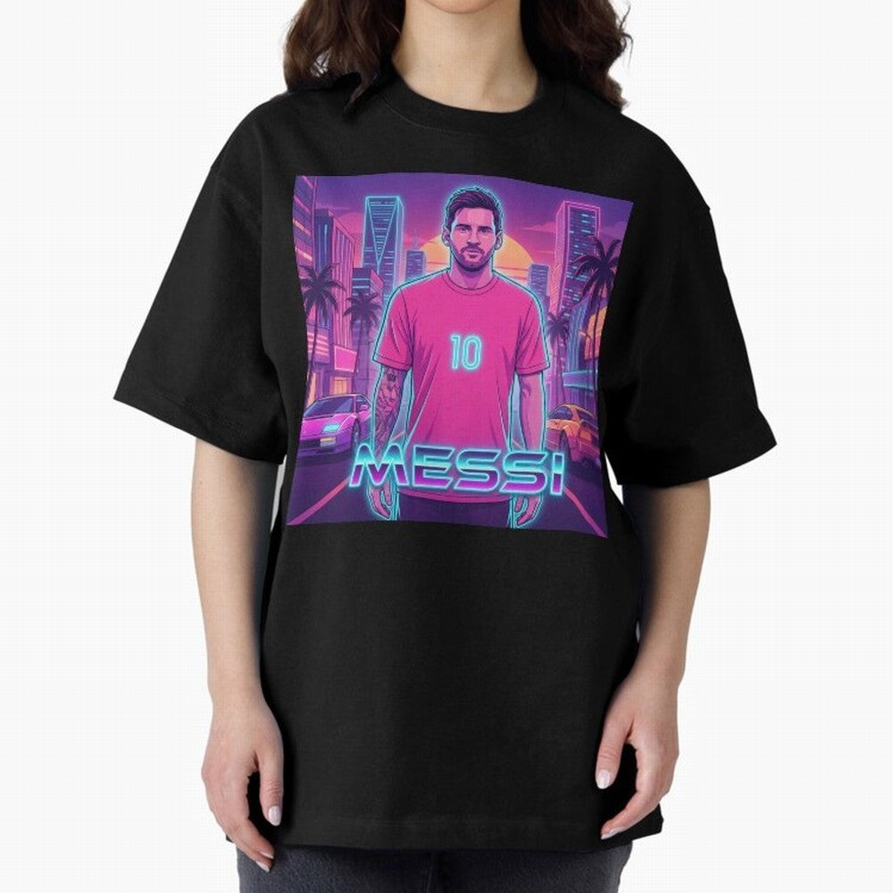 Inter Miami? Football Legend Messi Cyberpunk Retro Futurist Design (Version 3) Classic T-Shirt Bring FIFA World Cup 2026 USA Canada Mexico Made for Neymar, Argentina, France and Brazil Energy, Soccer Culture, Superstar Moments, National Team Dreams
