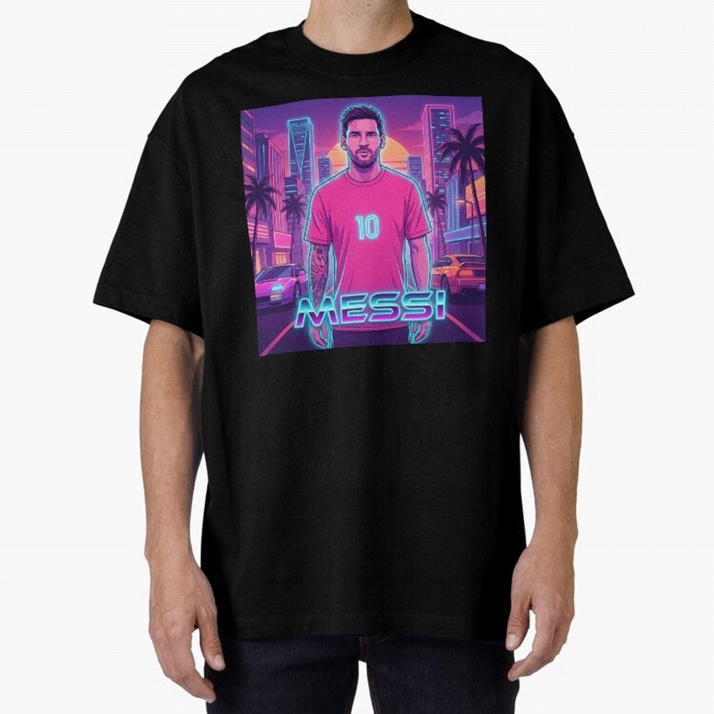 Inter Miami? Football Legend Messi Cyberpunk Retro Futurist Design (Version 3) Classic T-Shirt Bring FIFA World Cup 2026 USA Canada Mexico Made for Neymar, Argentina, France and Brazil Energy, Soccer Culture, Superstar Moments, National Team Dreams