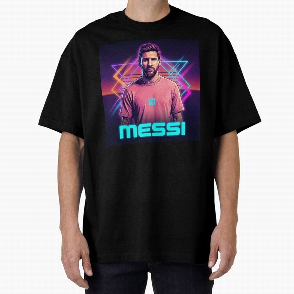 Inter Miami? Football Legend Messi Cyberpunk Retro Futurist Design (Version 5) Classic T-Shirt Make Game Day About FIFA World Cup 2026 Group Stage for Fans of Haaland and Argentina and Brazil, Bringing Soccer Culture, Superstar Moments, National