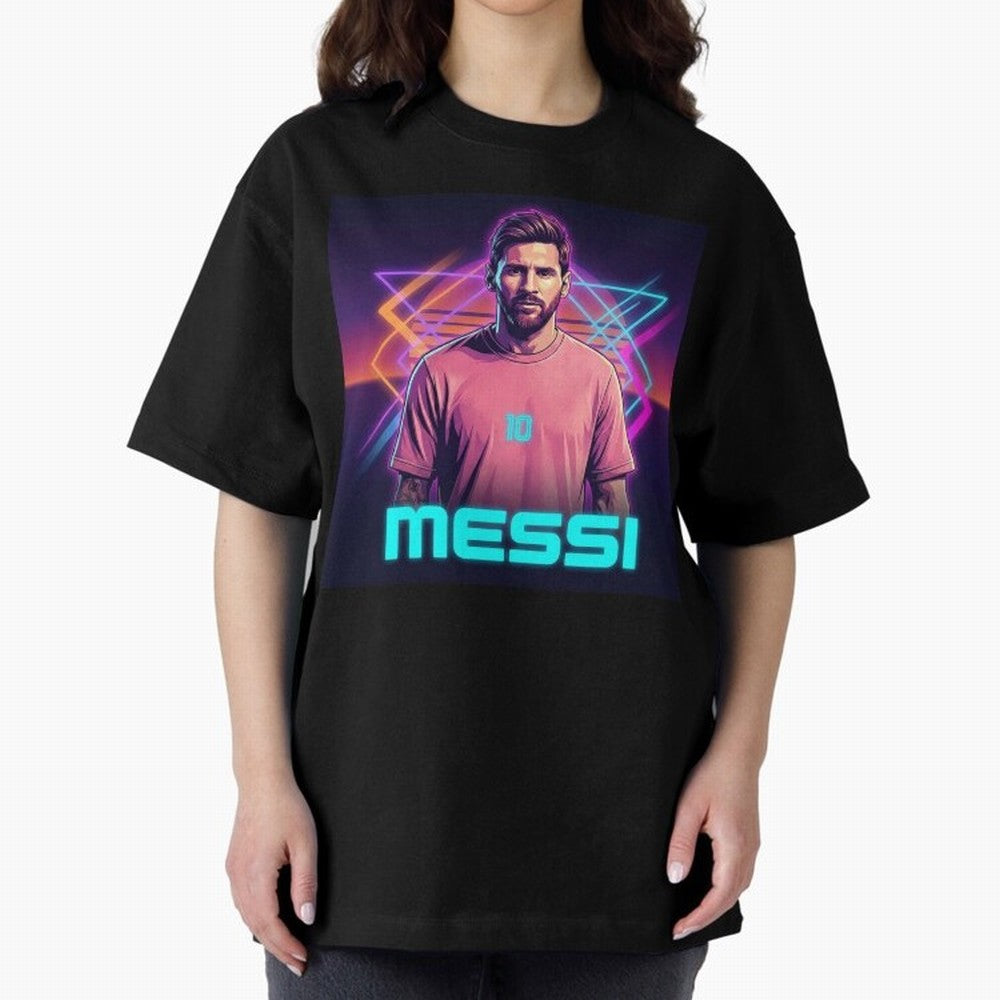 Inter Miami? Football Legend Messi Cyberpunk Retro Futurist Design (Version 5) Classic T-Shirt Make Game Day About FIFA World Cup 2026 Group Stage for Fans of Haaland and Argentina and Brazil, Bringing Soccer Culture, Superstar Moments, National
