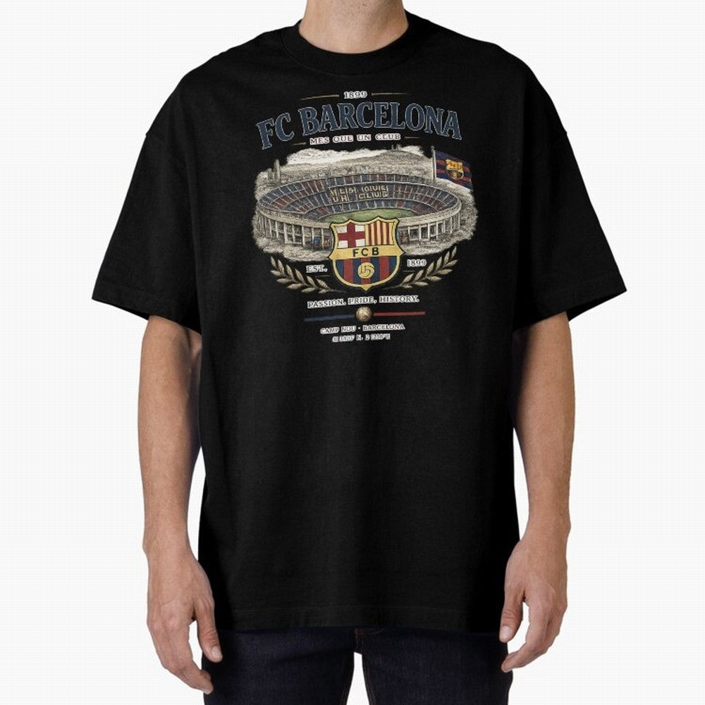 FC Barcelona Vintage Football Streetwear Oversized T-Shirt Feel the Heartbeat of FIFA World Cup 2026 Group Stage Spirit, Highlighting Argentina and Brazil, CR7, Sports Nostalgia, International Competition, Famous Players and Unforgettable