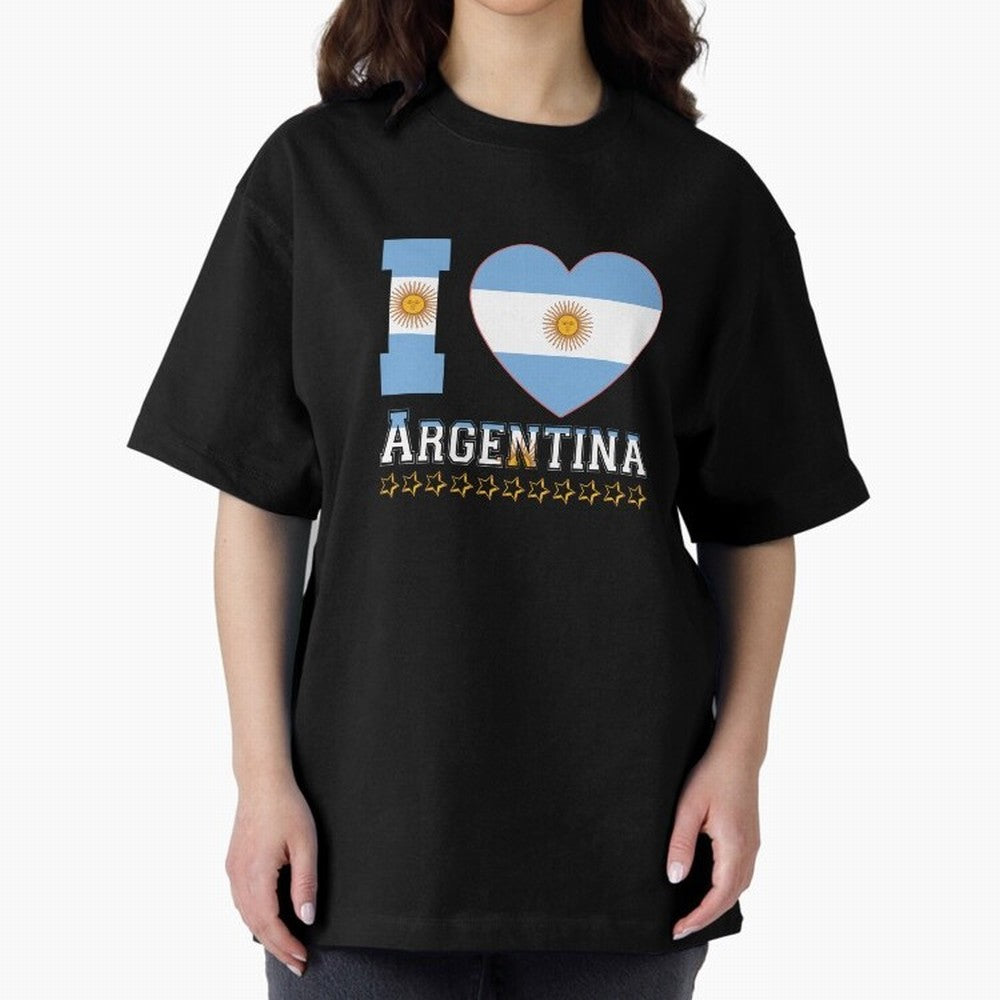 I love Argentina Classic T-Shirt Stand Out with Spirit from Match Day Hype around FIFA World Cup 2026, Messi and Cristiano Ronaldo, France and Portugal, Global Supporter Spirit, Legendary Goals, National Colors and Tournament Celebration; Ideal for