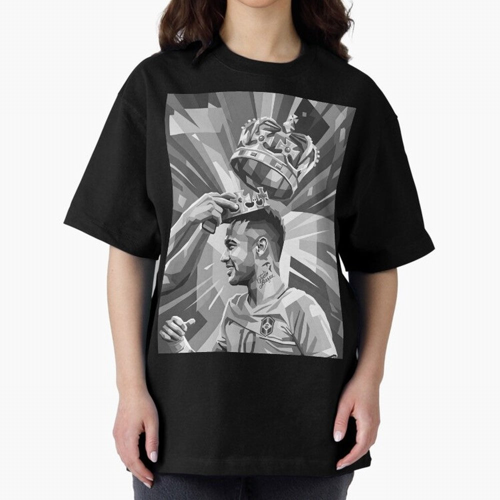 Neymar Grayscale Classic T-Shirt Celebrate Golden Goal Energy in FIFA World Cup 2026 Group Stage Driven by Messi, Neymar and Mbappe, England, France and Netherlands Energy, Stadium Memories, Football Loyalty, International Chants and Championship