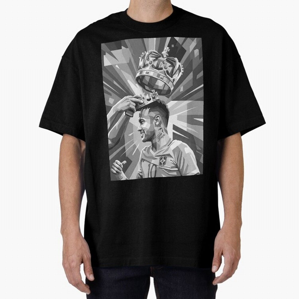 Neymar Grayscale Classic T-Shirt Celebrate Golden Goal Energy in FIFA World Cup 2026 Group Stage Driven by Messi, Neymar and Mbappe, England, France and Netherlands Energy, Stadium Memories, Football Loyalty, International Chants and Championship